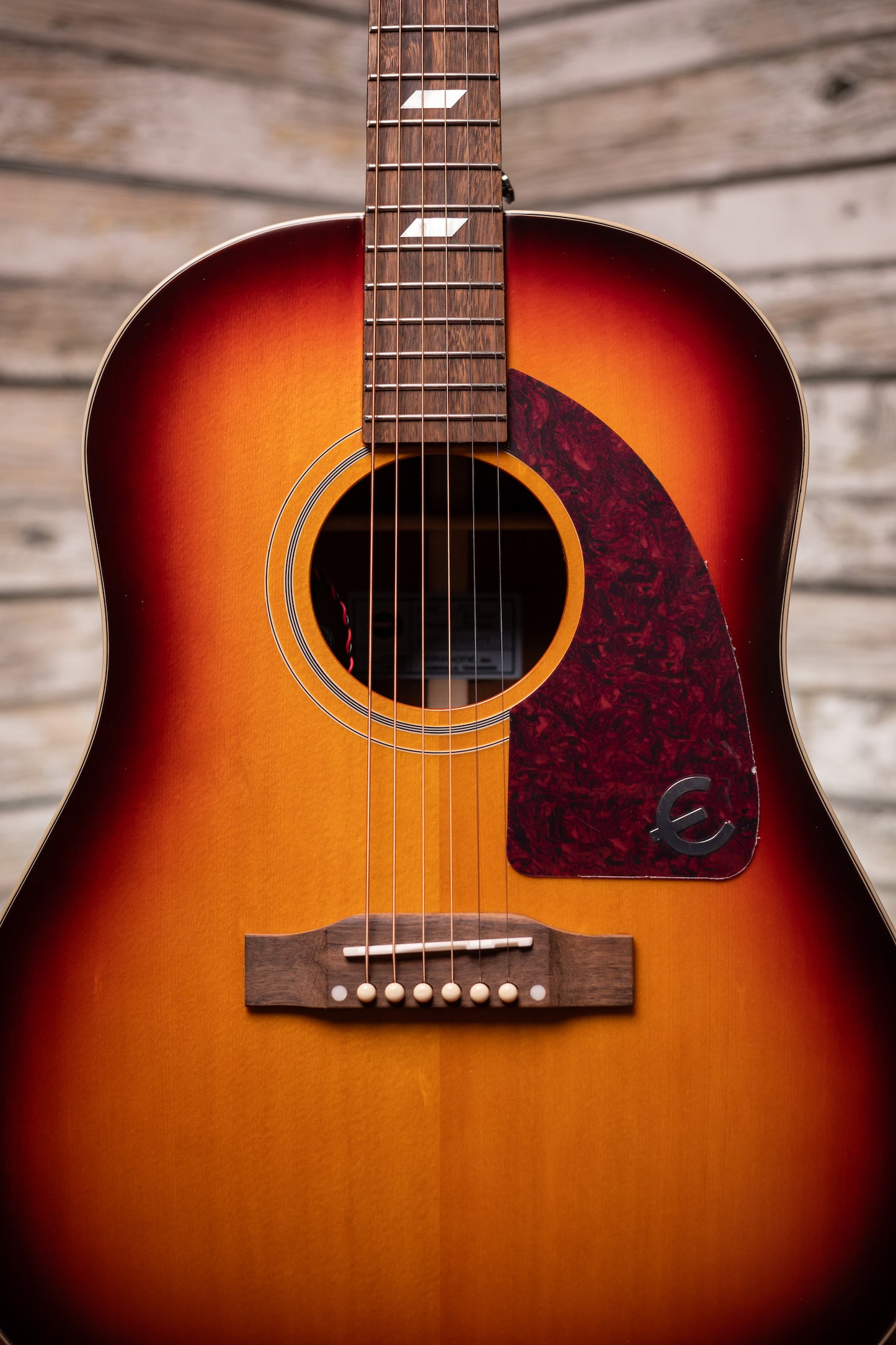 Epiphone Masterbilt Texan Acoustic-Electric Guitar - Faded Cherry Aged