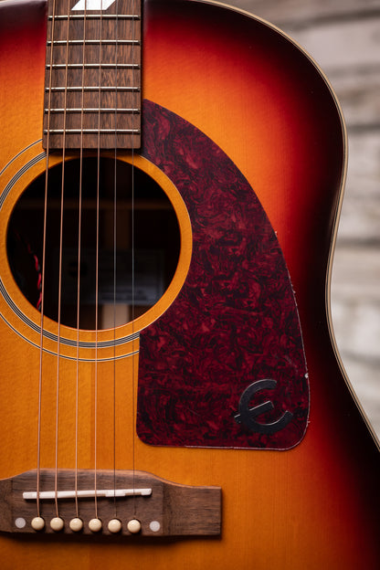 Epiphone Masterbilt Texan Acoustic-Electric Guitar - Faded Cherry Aged