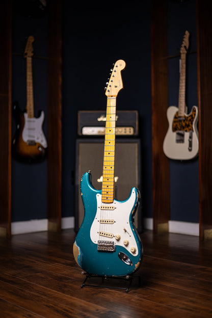 2016 Fender Custom Shop Wildwood 10 1955 Strat Relic Electric Guitar - Lake Placid