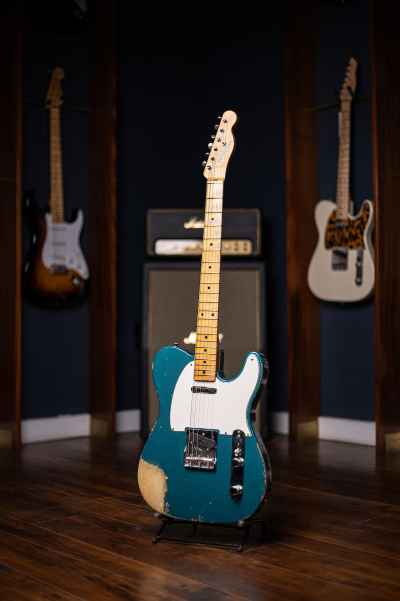 2018 Fender Custom Shop Wildwood 10 1955 Telecaster Relic Electric Guitar - Faded Ocean Turquoise