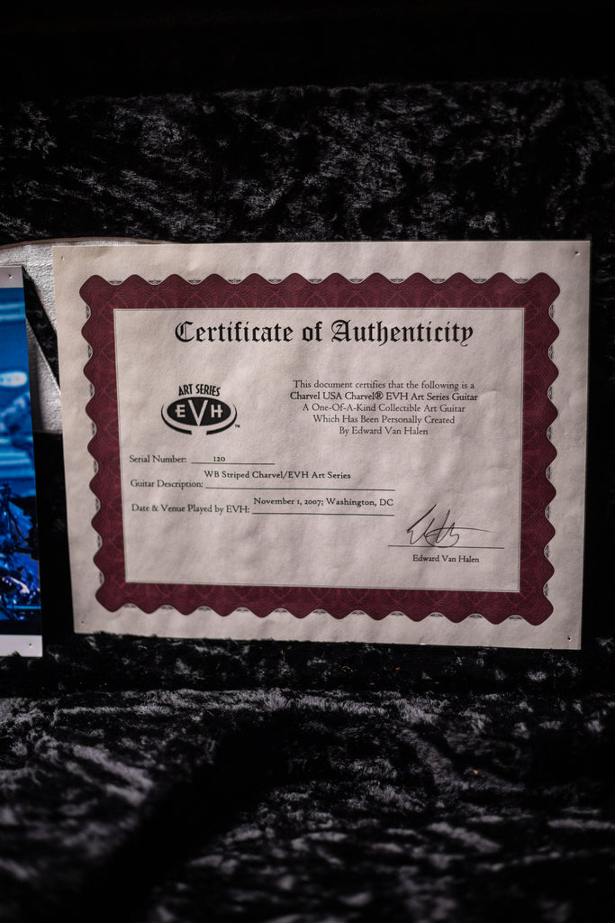 2007 EVH Striped Washington DC - White, Black