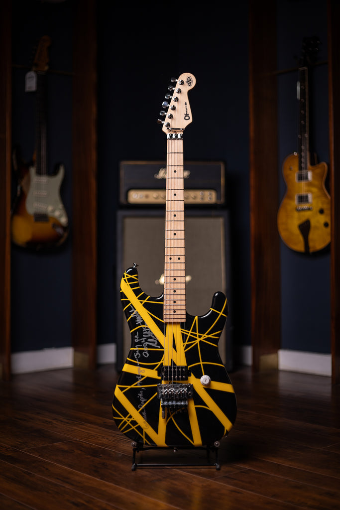 2004 EVH Striped Grand Rapids - Black Yellow