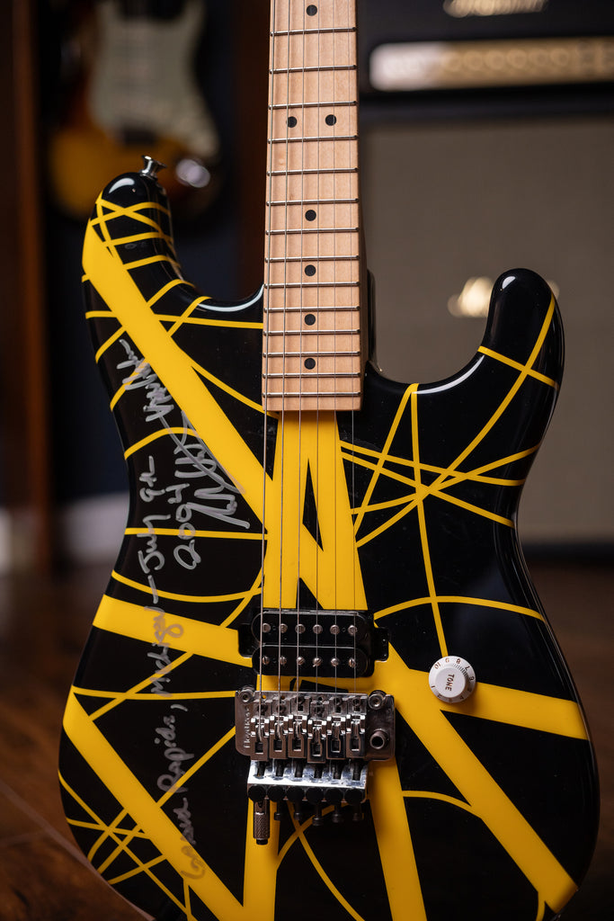 2004 EVH Striped Grand Rapids - Black Yellow