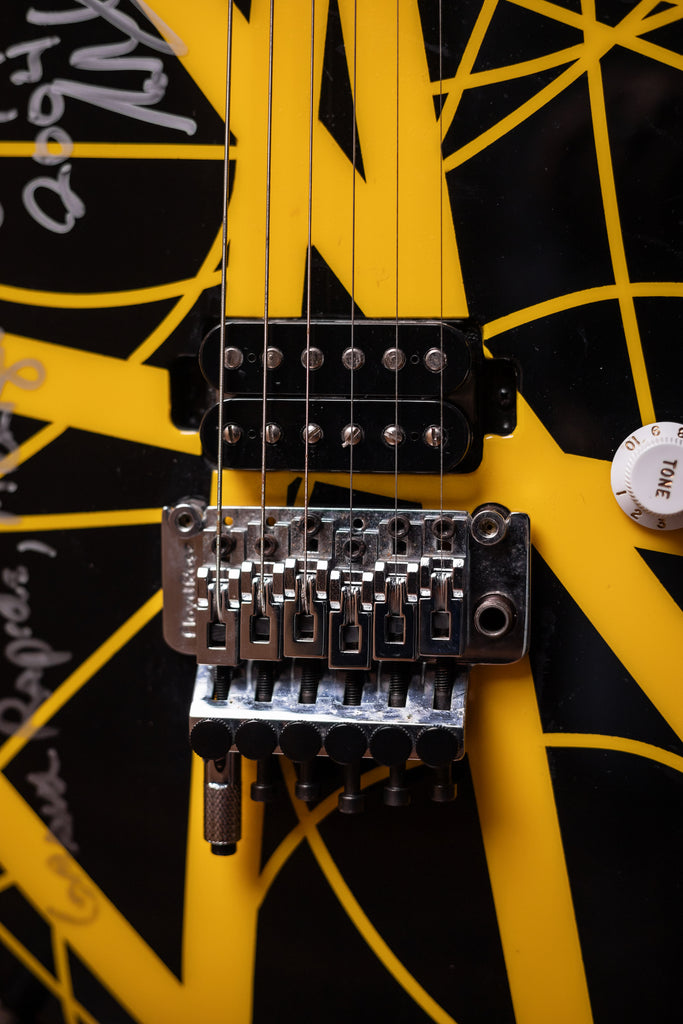 2004 EVH Striped Grand Rapids - Black Yellow