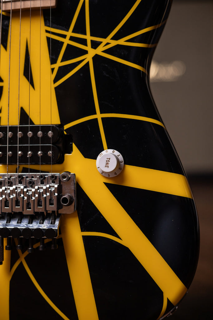 2004 EVH Striped Grand Rapids - Black Yellow