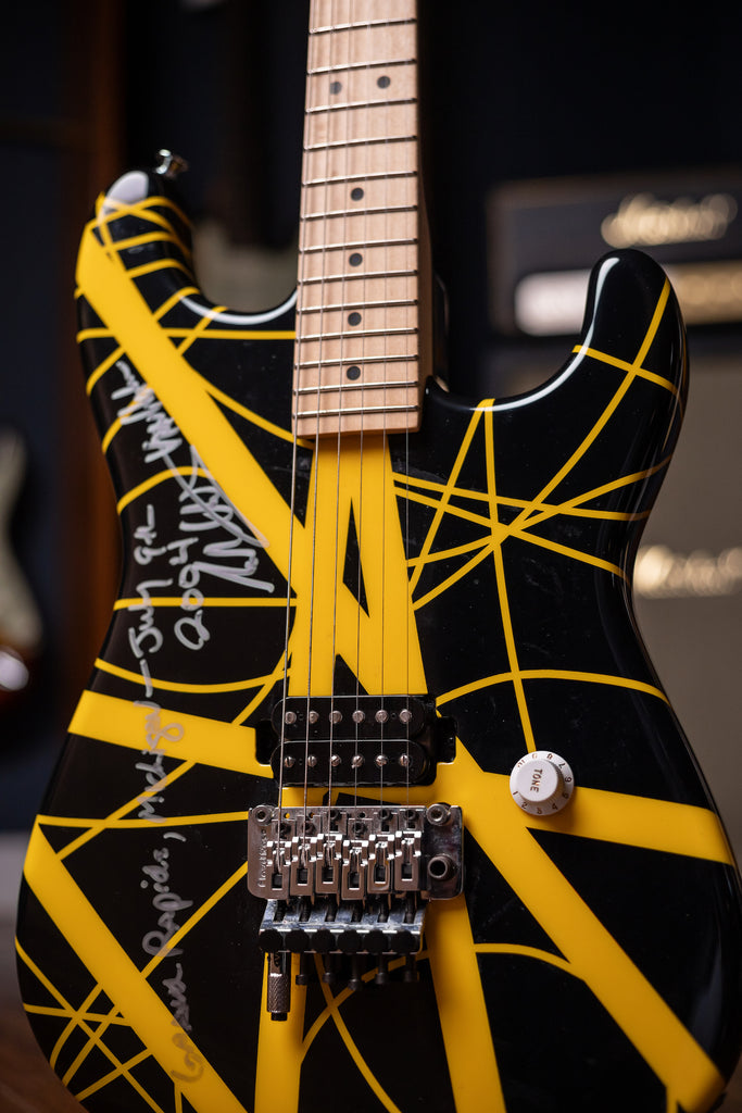 2004 EVH Striped Grand Rapids - Black Yellow