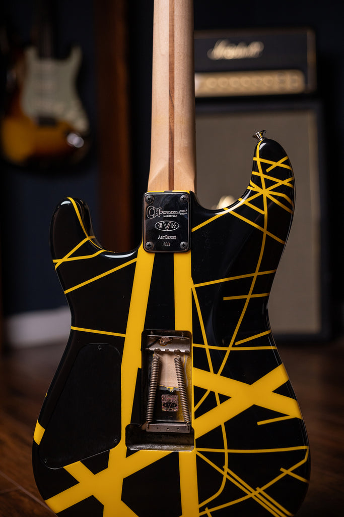 2004 EVH Striped Grand Rapids - Black Yellow