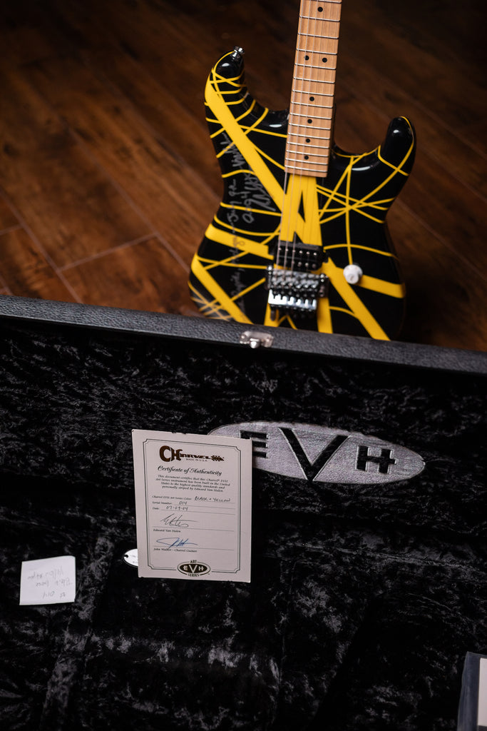 2004 EVH Striped Grand Rapids - Black Yellow