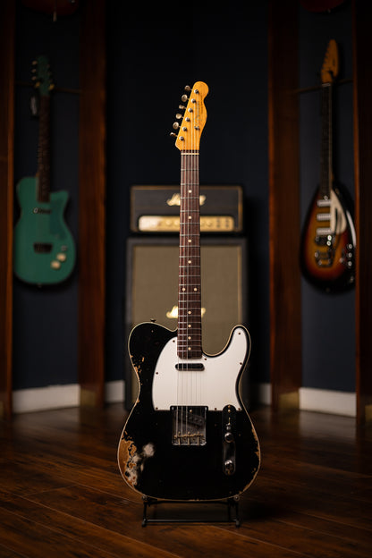 Fender Custom Shop 1960 Telecaster Custom Electric Guitar - Heavy Relic Aged Black