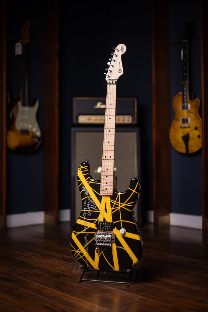 2004 EVH Striped Grand Rapids - Black Yellow