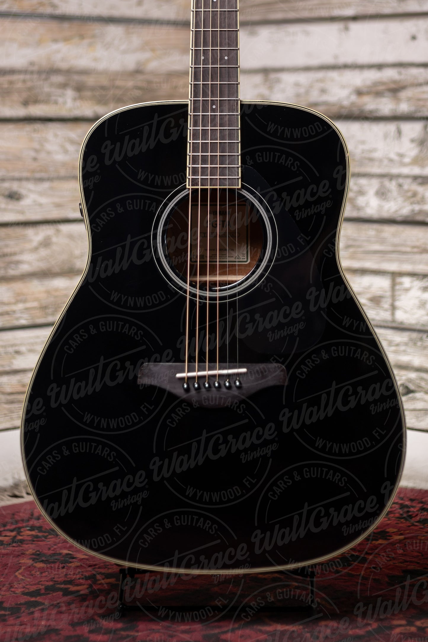 Yamaha FG-TA TransAcoustic Dreadnought Guitar - Black