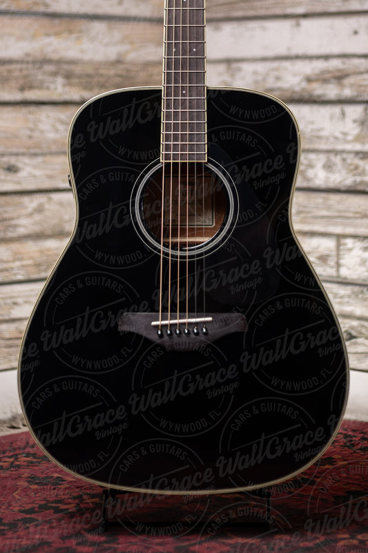Yamaha FG-TA TransAcoustic Dreadnought Guitar - Black