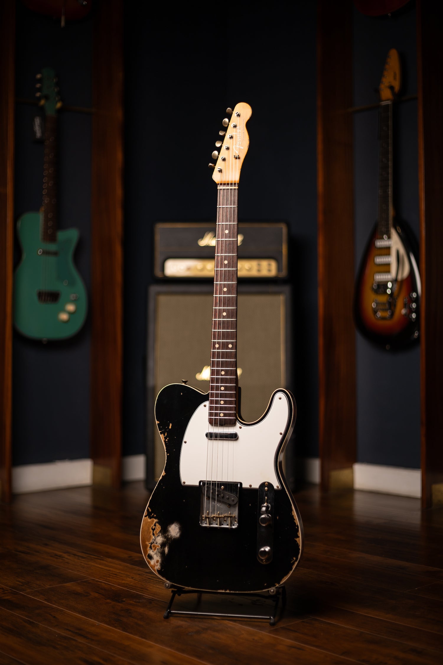 Fender Custom Shop 1960 Telecaster Custom Electric Guitar - Heavy Relic Aged Black