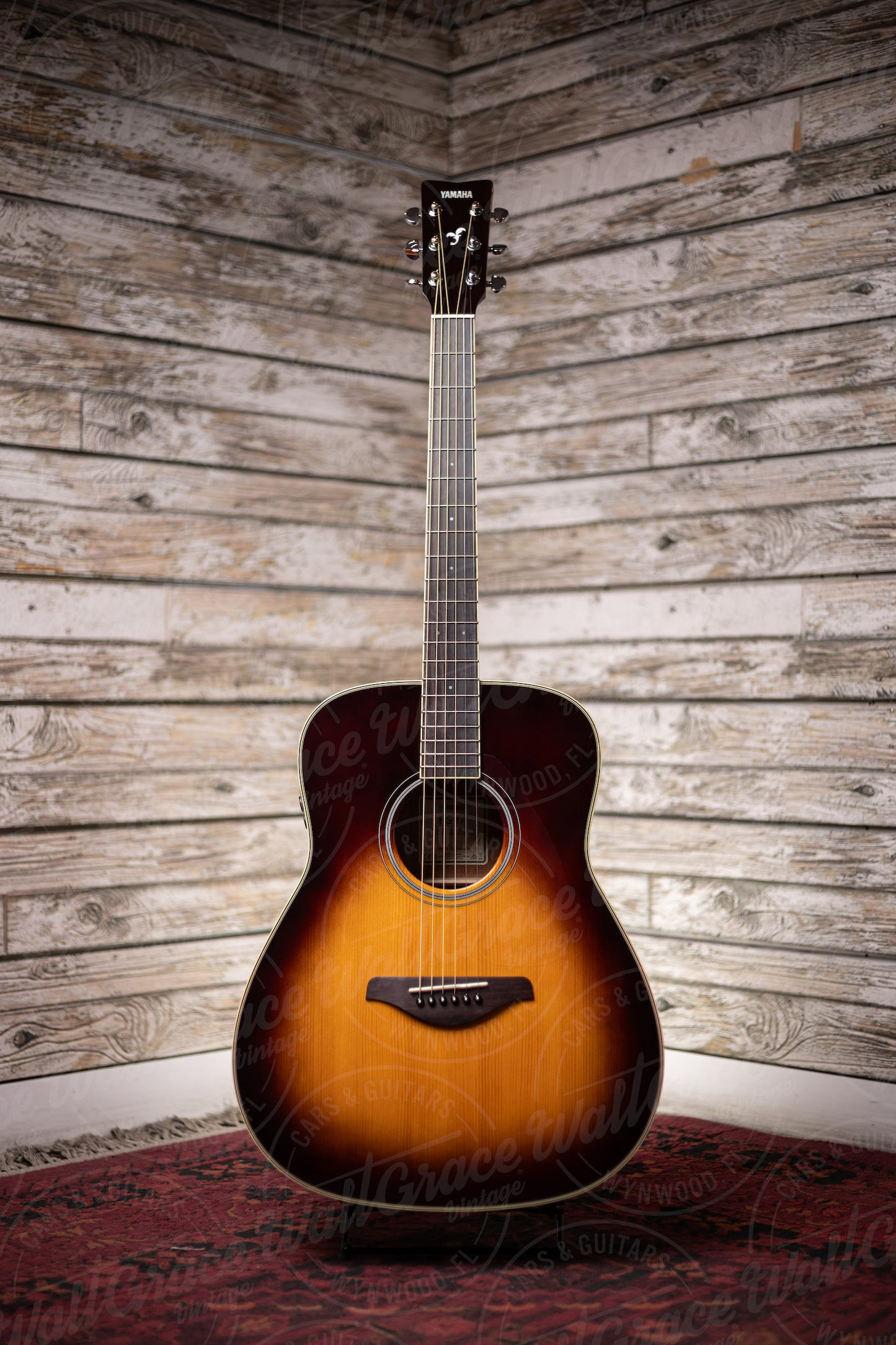 Yamaha FG-TA TransAcoustic Dreadnought Guitar - Brown Sunburst