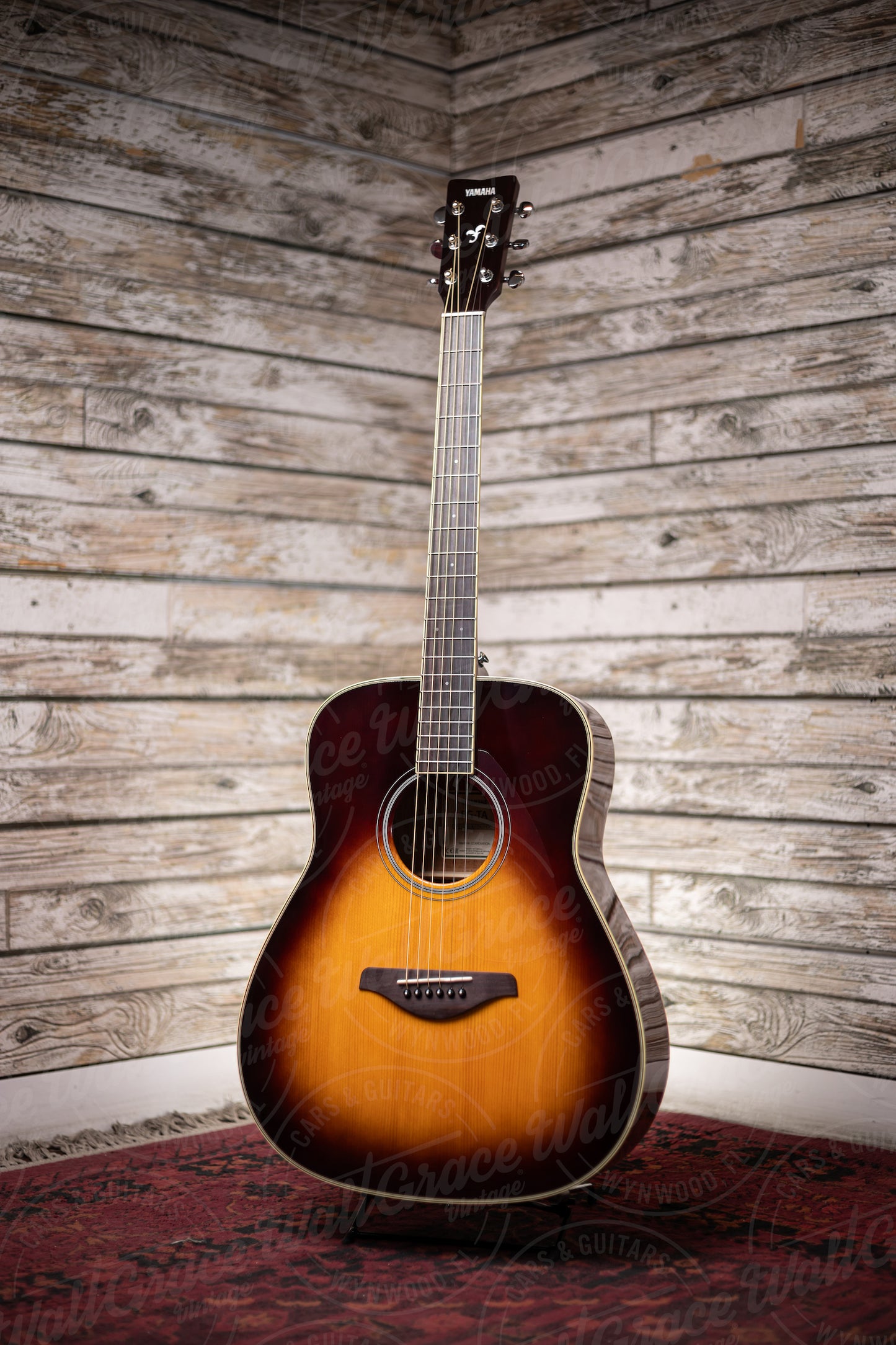 Yamaha FG-TA TransAcoustic Dreadnought Guitar - Brown Sunburst