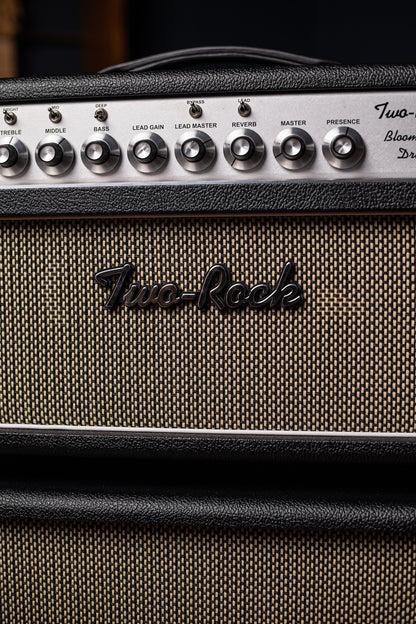 PRE-ORDER | Two-Rock Bloomfield Drive 100/50w Tube Head and Cabinet - Black Bronco Tolex, Salt & Pepper Grill Cloth, Silver Skirt Knobs, White Piping