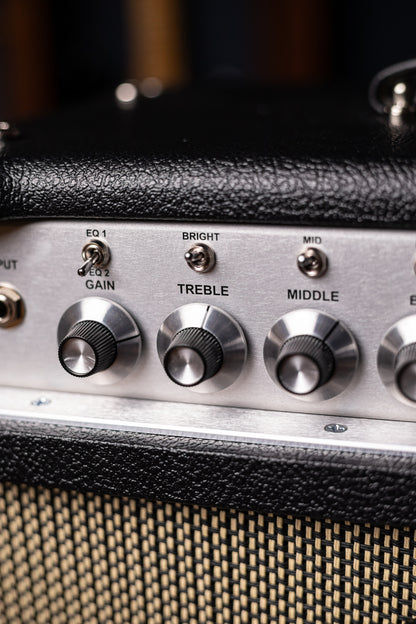 PRE-ORDER | Two-Rock Bloomfield Drive 100/50w Tube Head and Cabinet - Black Bronco Tolex, Salt & Pepper Grill Cloth, Silver Skirt Knobs, White Piping