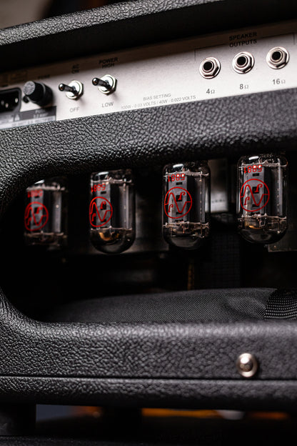 PRE-ORDER | Two-Rock Bloomfield Drive 100/50w Tube Head and Cabinet - Black Bronco Tolex, Salt & Pepper Grill Cloth, Silver Skirt Knobs, White Piping