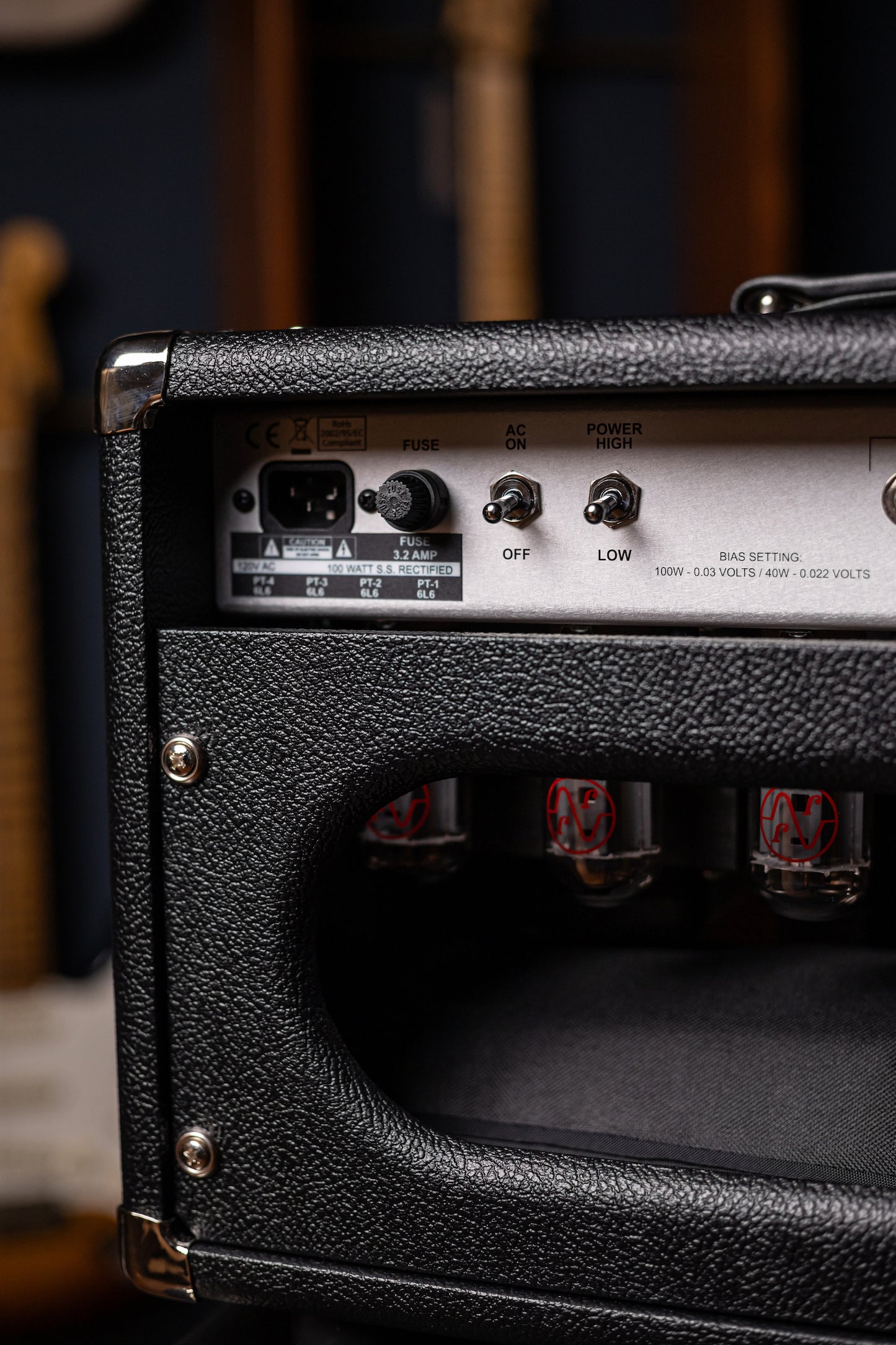 PRE-ORDER | Two-Rock Bloomfield Drive 100/50w Tube Head and Cabinet - Black Bronco Tolex, Salt & Pepper Grill Cloth, Silver Skirt Knobs, White Piping