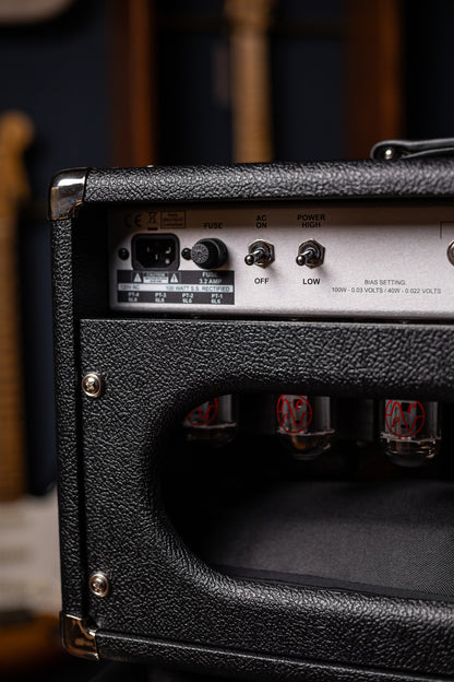 PRE-ORDER | Two-Rock Bloomfield Drive 100/50w Tube Head and Cabinet - Black Bronco Tolex, Salt & Pepper Grill Cloth, Silver Skirt Knobs, White Piping