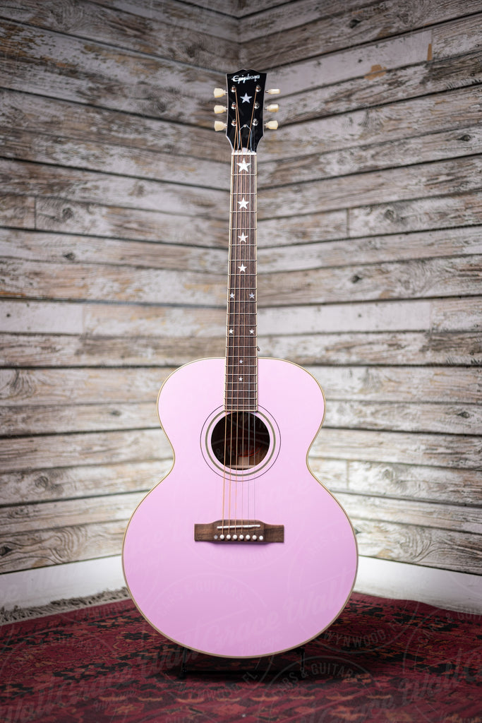 Epiphone J-180 LS Acoustic-Electric Guitar - Pink