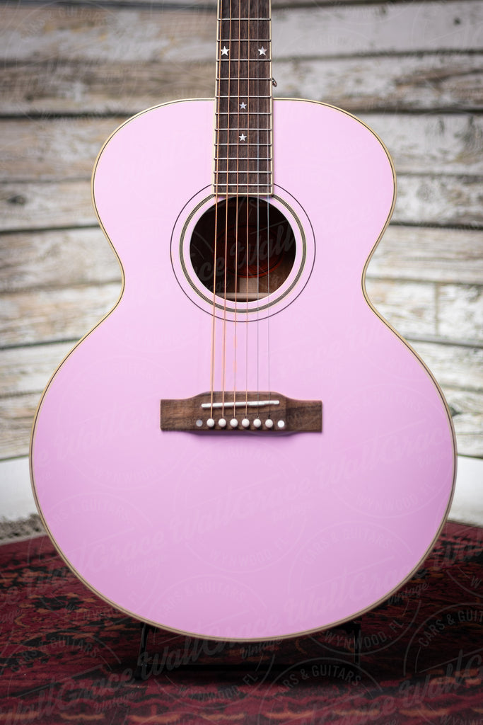 Epiphone J-180 LS Acoustic-Electric Guitar - Pink
