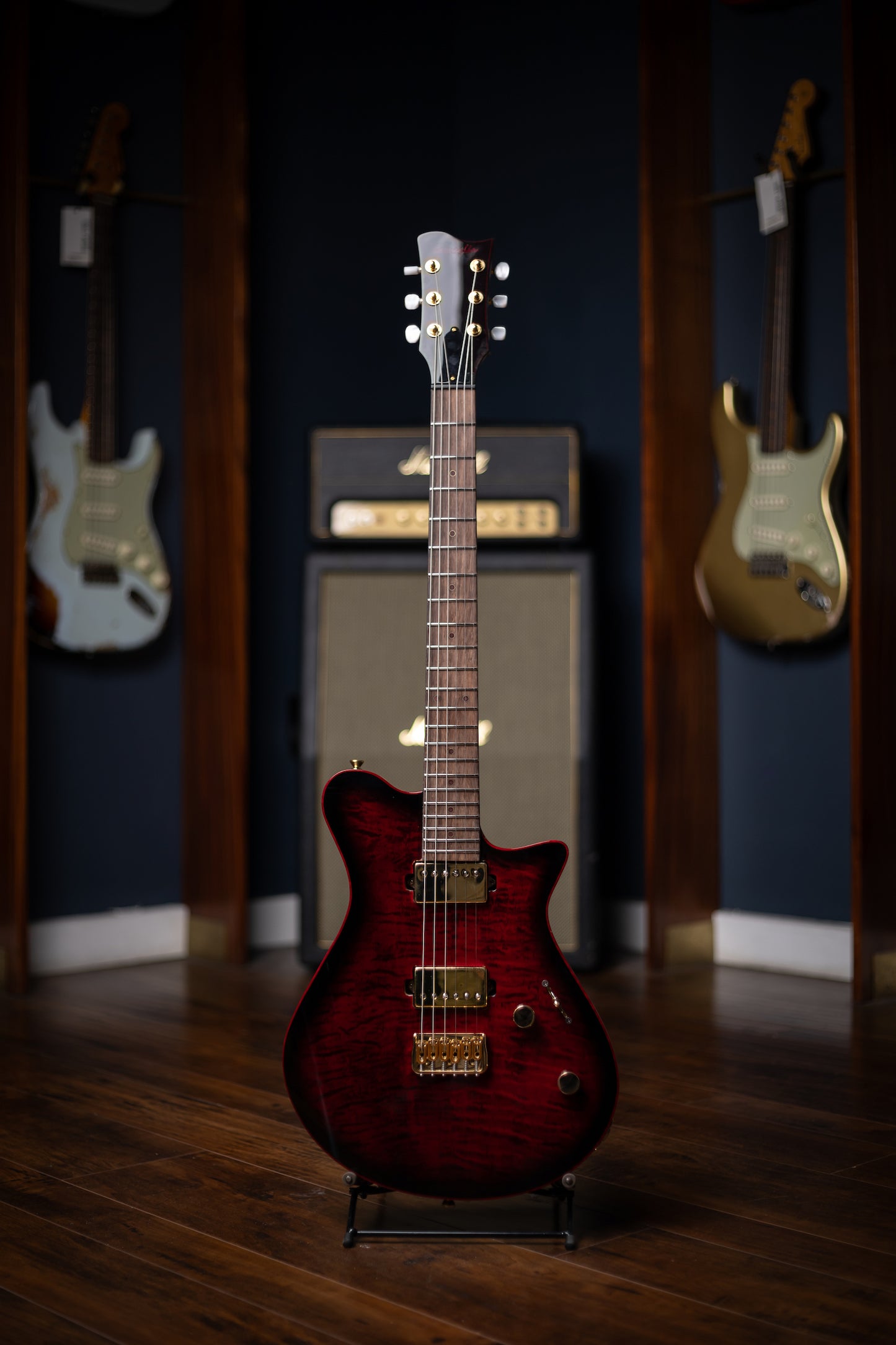 Carneglia Custom Shop Sublime Flame Maple Top Electric Guitar - Diablo Translucent Red Burst
