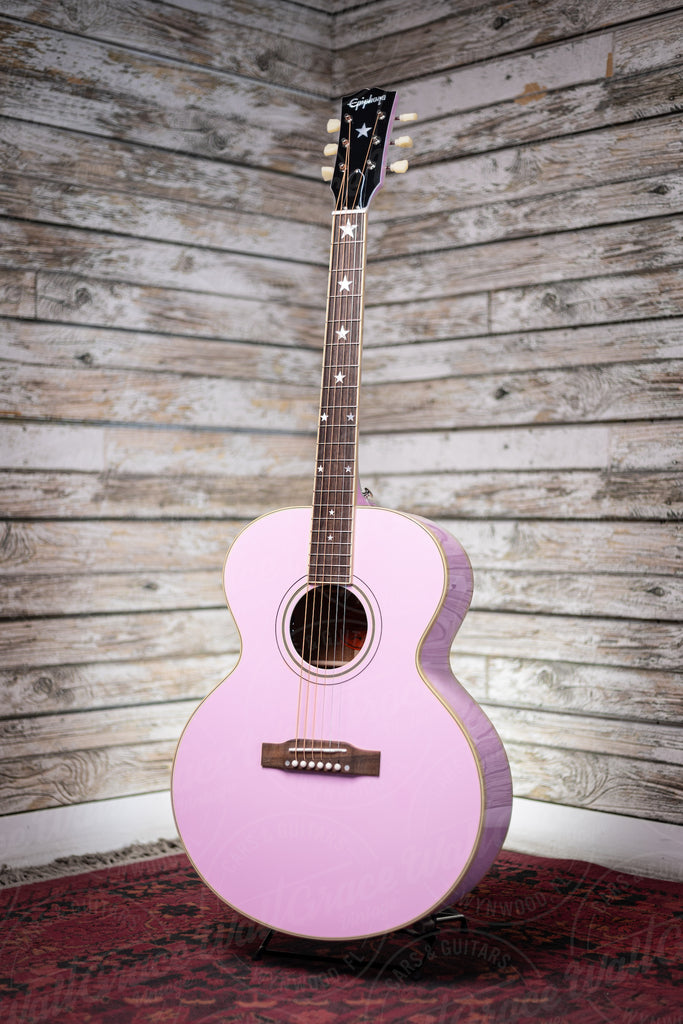 Epiphone J-180 LS Acoustic-Electric Guitar - Pink