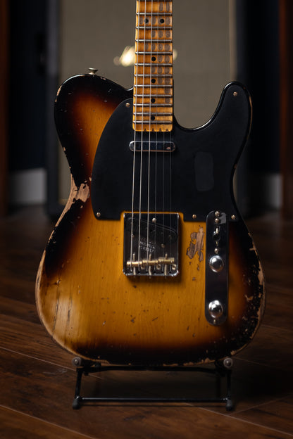 Fender 1951 Telecaster Nocaster Heavy Relic, 1-Piece Quartersawn Maple Neck Electric Guitar - 2-Color Sunburst