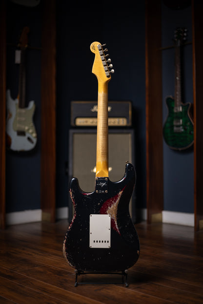 Limited Edition '59 Strat HSS Heavy Relic - Black Pearl over Midnight Wine