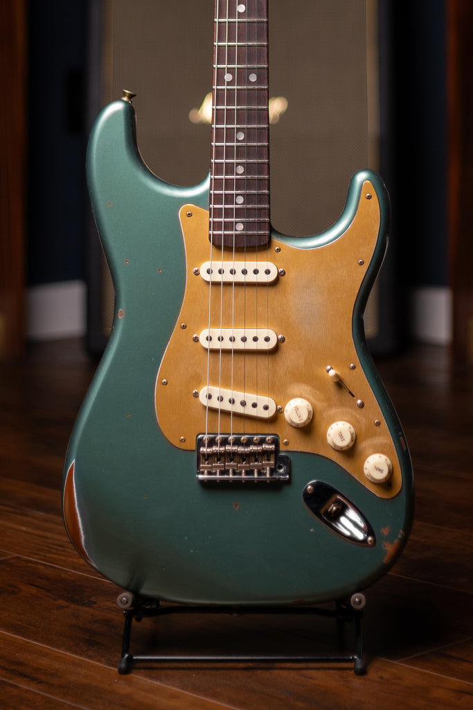 Fender Custom Shop Limited Edition Roasted "Big Head" Stratocaster® Relic® Electric Guitar - Faded Aged Sherwood Green Metallic