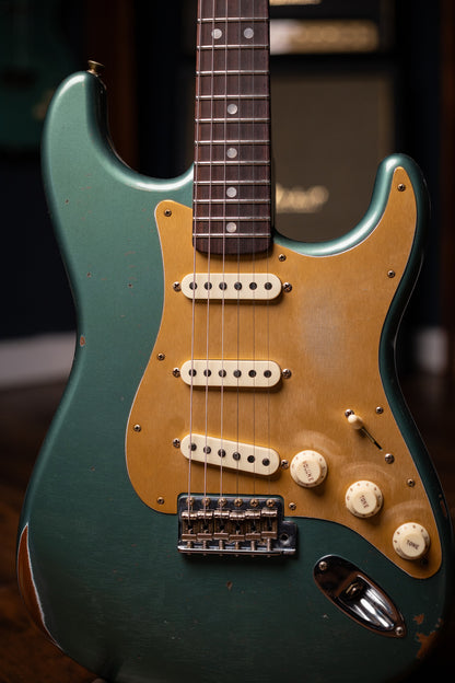 Fender Custom Shop Limited Edition Roasted "Big Head" Stratocaster® Relic® Electric Guitar - Faded Aged Sherwood Green Metallic