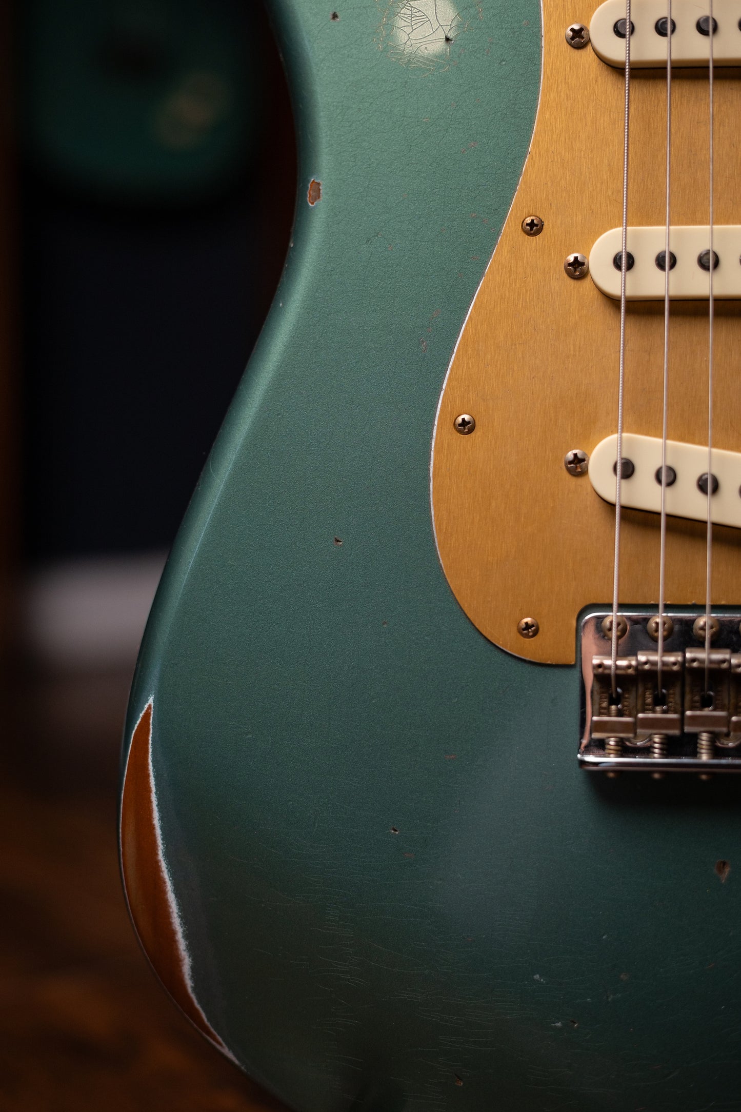 Fender Custom Shop Limited Edition Roasted "Big Head" Stratocaster® Relic® Electric Guitar - Faded Aged Sherwood Green Metallic