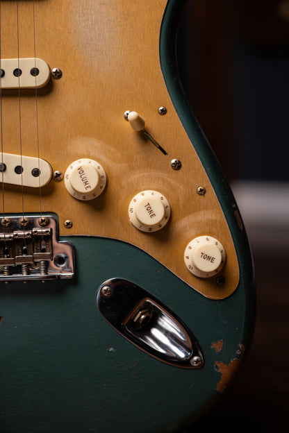Fender Custom Shop Limited Edition Roasted "Big Head" Stratocaster® Relic® Electric Guitar - Faded Aged Sherwood Green Metallic