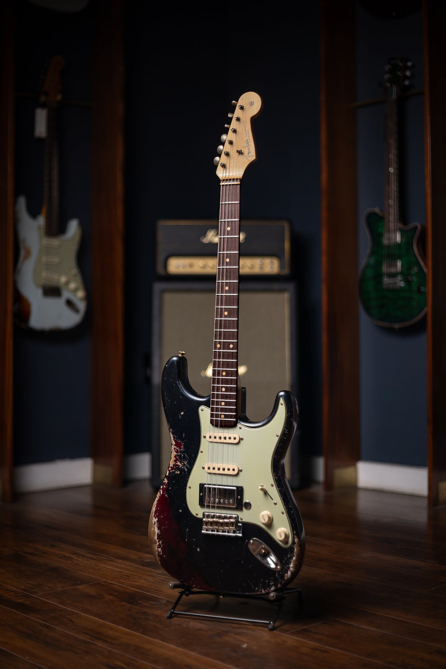 Limited Edition '59 Strat HSS Heavy Relic - Black Pearl over Midnight Wine