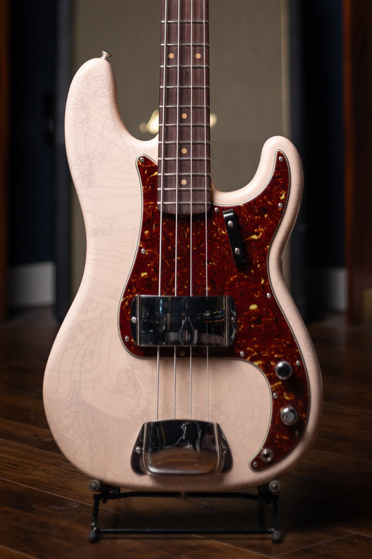 Fender Custom Shop 1960 Precision Bass DLX Closet Classic - Faded Aged Shell Pink