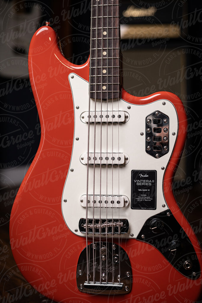 Fender Vintera II 60's Bass VI Electric Guitar - Fiesta Red
