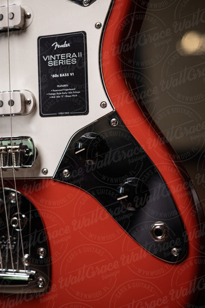 Fender Vintera II 60's Bass VI Electric Guitar - Fiesta Red