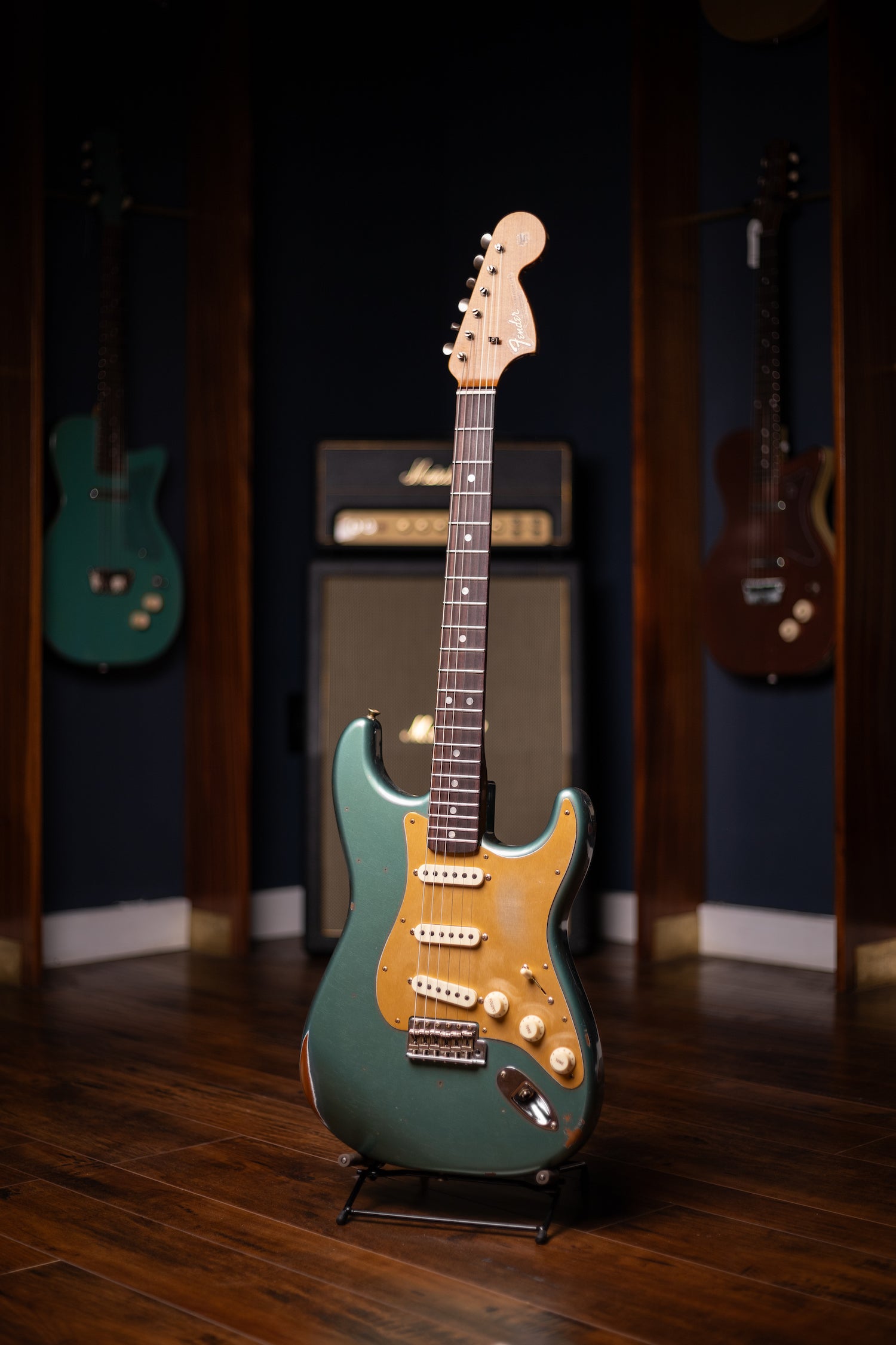 Fender Custom Shop Limited Edition Roasted "Big Head" Stratocaster® Relic® Electric Guitar - Faded Aged Sherwood Green Metallic