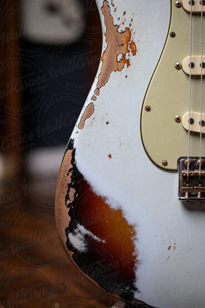 Fender Custom Shop 1960 Stratocaster Heavy Relic Electric Guitar - Aged Sonic over Sunburst