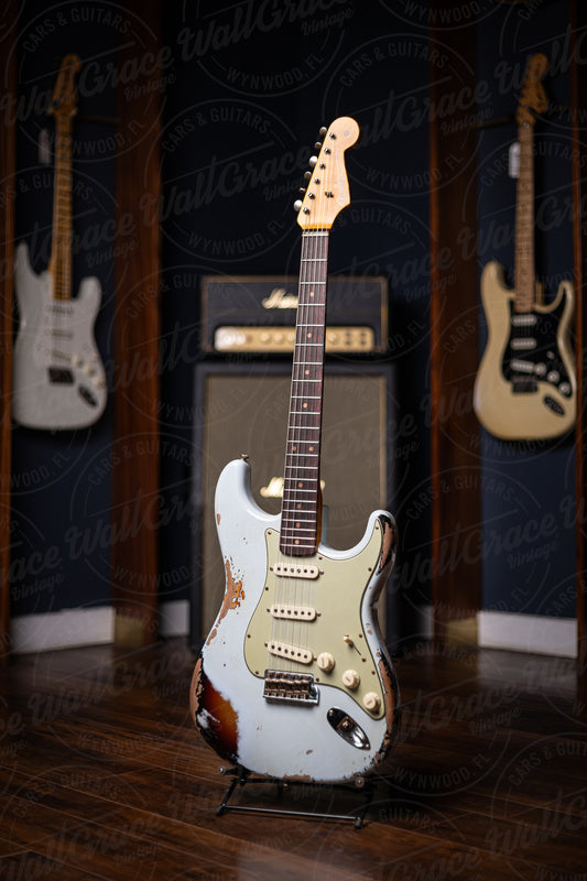 Fender Custom Shop 1960 Stratocaster Heavy Relic Electric Guitar - Aged Sonic over Sunburst