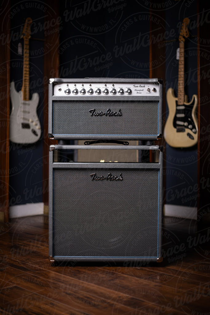 Used Two-Rock Bloomfield Drive 40/20 Head and 1x12 Combo Cabinet - Grey Tolex, Silver Thread Grill, Blue Piping