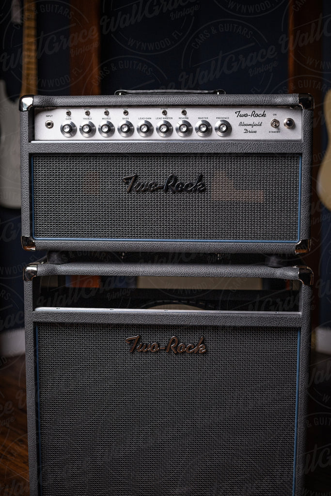 Used Two-Rock Bloomfield Drive 40/20 Head and 1x12 Combo Cabinet - Grey Tolex, Silver Thread Grill, Blue Piping