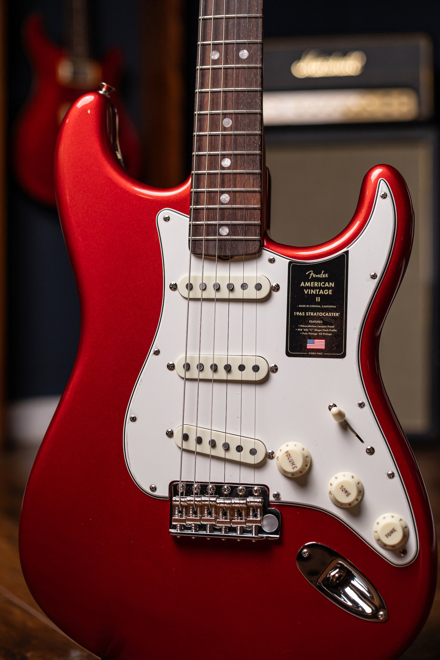 Fender  American Vintage II 1965 Stratocaster Round-Lam Electric Guitar - Candy Apple Red