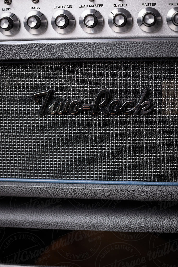 Used Two-Rock Bloomfield Drive 40/20 Head and 1x12 Combo Cabinet - Grey Tolex, Silver Thread Grill, Blue Piping