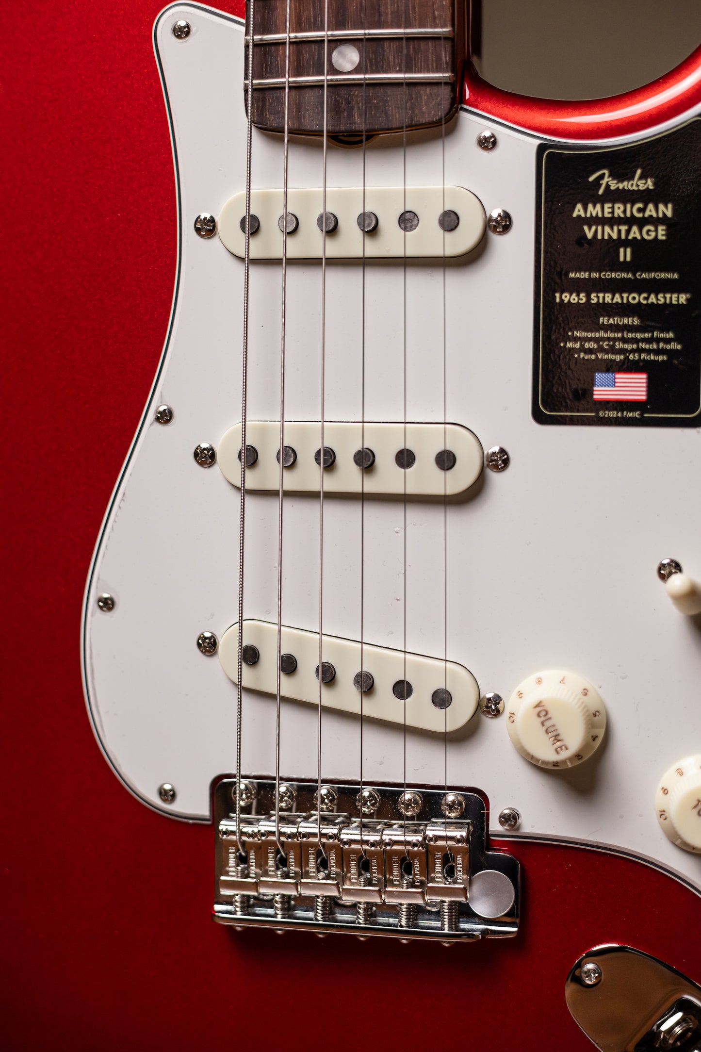 Fender  American Vintage II 1965 Stratocaster Round-Lam Electric Guitar - Candy Apple Red