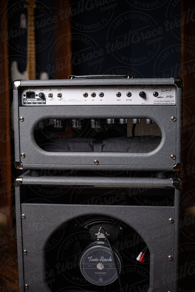 Used Two-Rock Bloomfield Drive 40/20 Head and 1x12 Combo Cabinet - Grey Tolex, Silver Thread Grill, Blue Piping