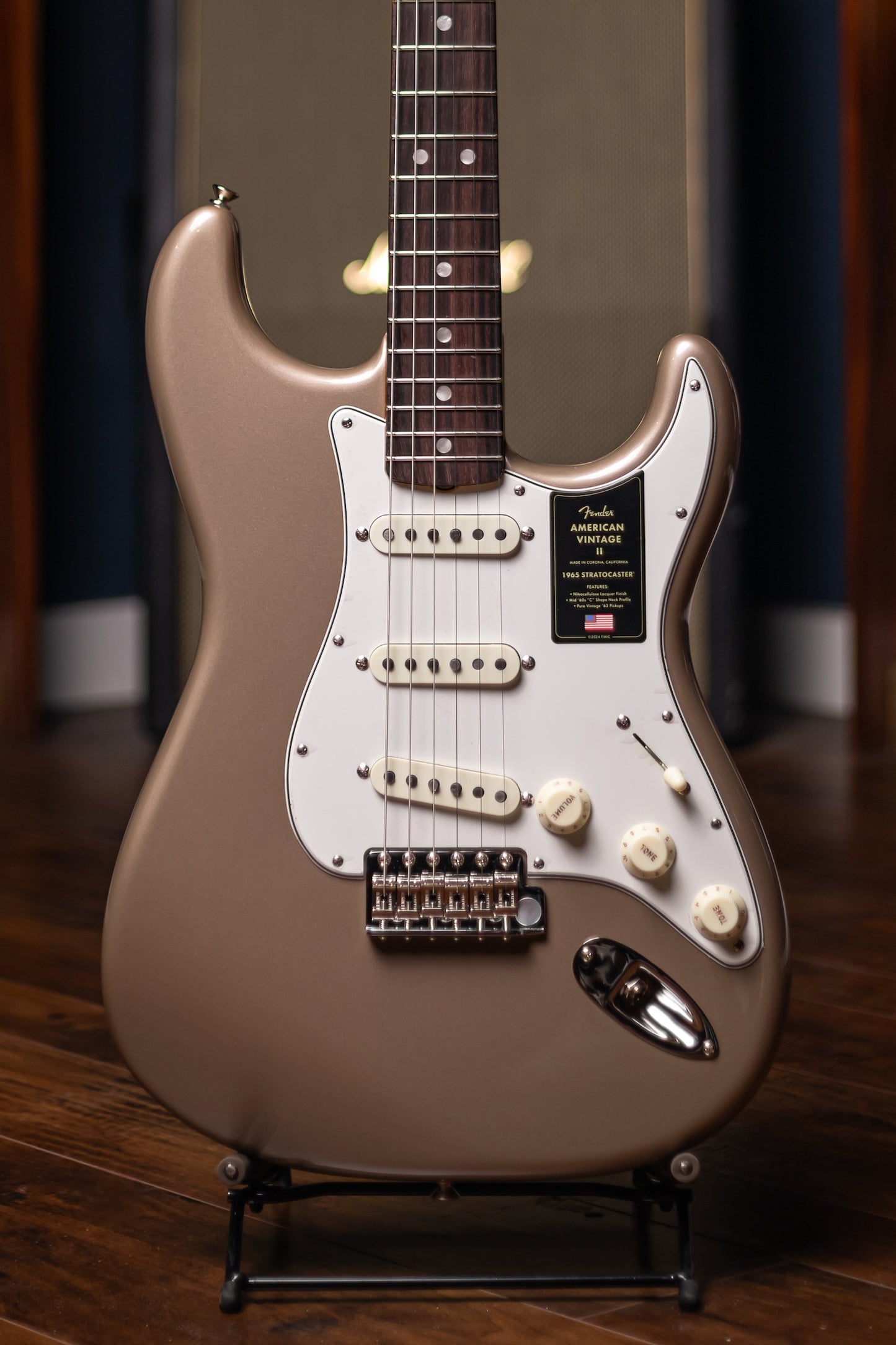 Fender  American Vintage II 1965 Stratocaster Round-Lam Electric Guitar - Shoreline Gold