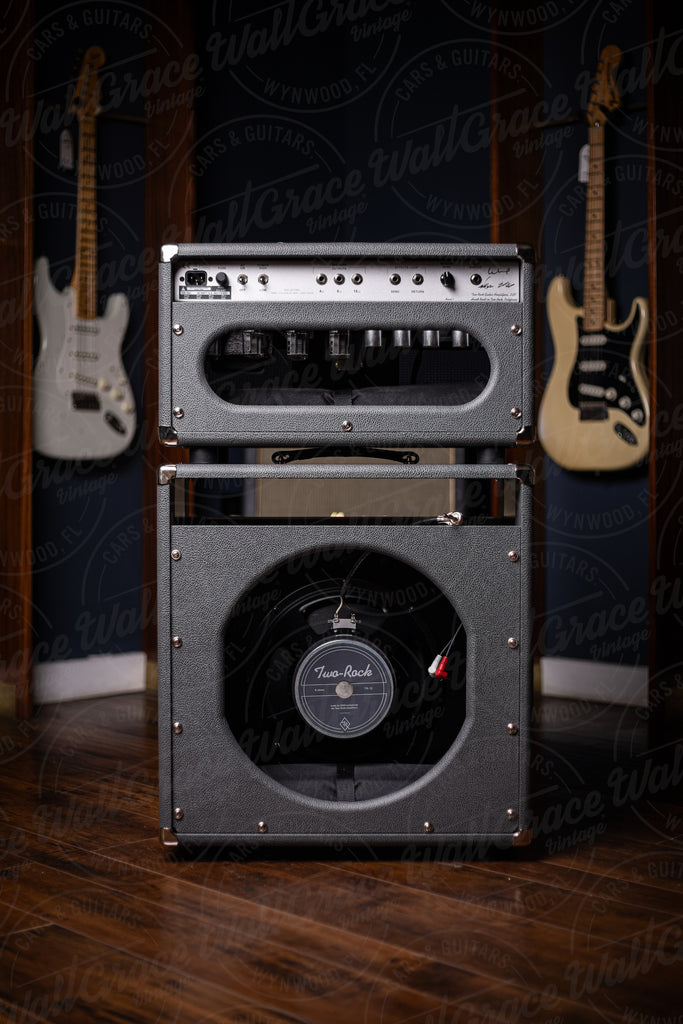 Used Two-Rock Bloomfield Drive 40/20 Head and 1x12 Combo Cabinet - Grey Tolex, Silver Thread Grill, Blue Piping