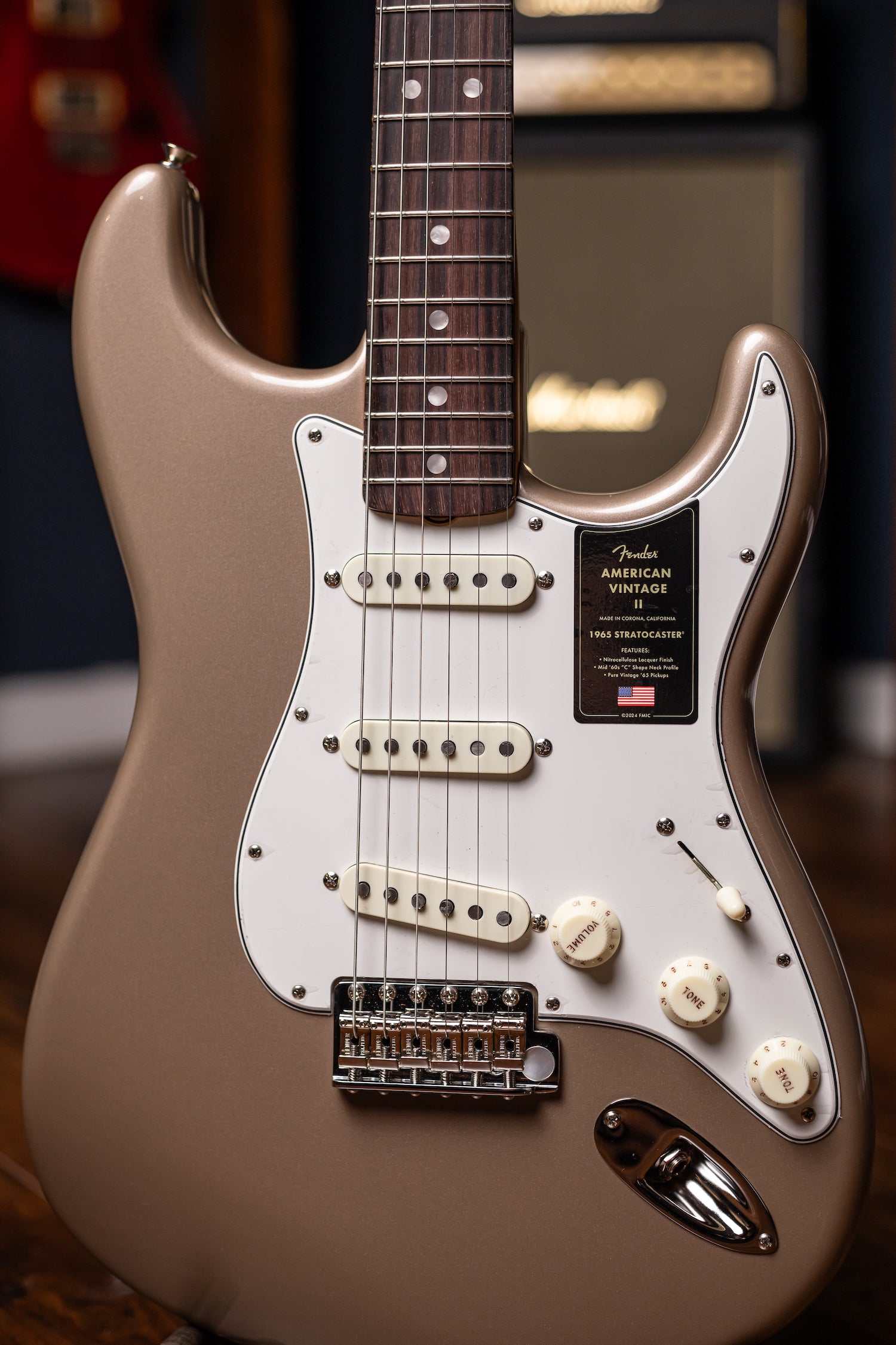 Fender  American Vintage II 1965 Stratocaster Round-Lam Electric Guitar - Shoreline Gold